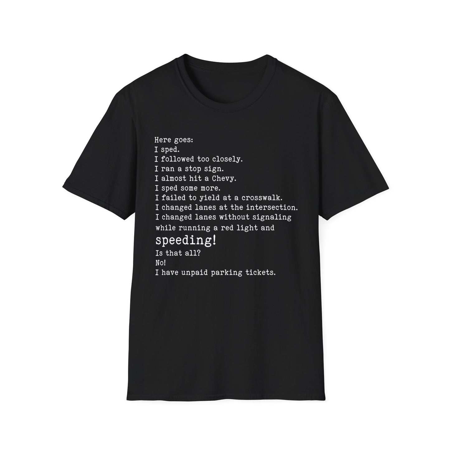 Traffic Offenses T-Shirt
