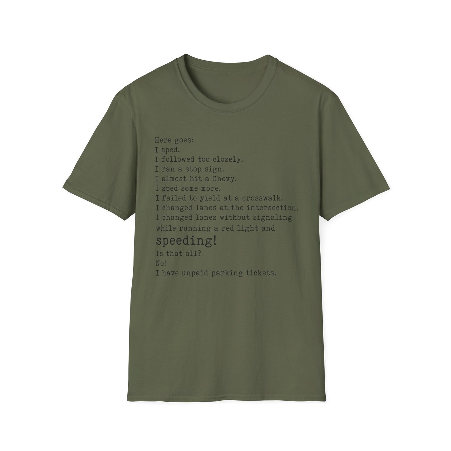 Traffic Offenses T-Shirt